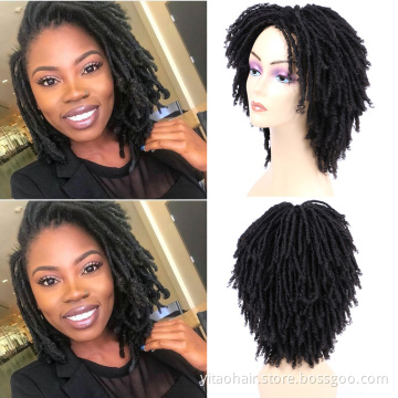 Wholesale Dreadlock Wig Short Braided Wigs Synthetic Afro Curly Black Wig  Braided Crochet Twist Hair For Black Women